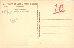 CPA Villefranche La Ville Vue de la Corniche