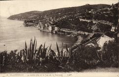 VINTAGE POSTCARD Villefranche the old city and the Cape of Rascasse