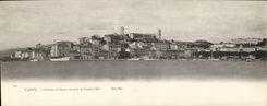 CPA CARTE PANORAMIQUE Cannes Panorama du Suquet vue prise du nouveau Mole 