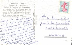 VINTAGE POSTCARD Armeau Castle of Palteau Colony Holidays of Trefimetaux