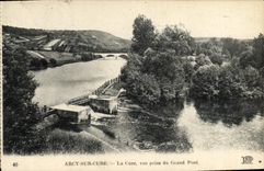 VINTAGE POSTCARD Arcy On Cury the Cure Seen from of the Large Bridge