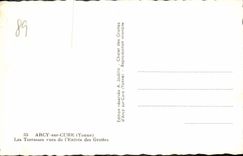 VINTAGE POSTCARD Arcy On Cury Terraces Seen of the Entry of the Caves