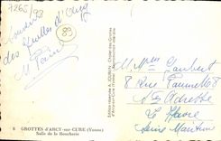 CPA Arcy Sur Cury Grottes Salle de la boucherie