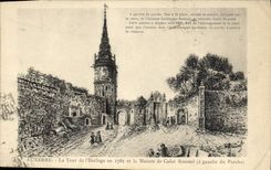 CPA Auxerre La Tour de L'horloge en 1781 et la Maison de Cadet Roussel