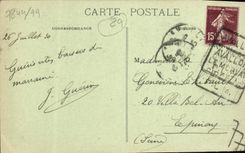 VINTAGE POSTCARD Auxerre the Tower of the clock in 1781 and the House of Roussel Junior