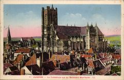 VINTAGE POSTCARD Auxerre the Cathedral Seen Of the Manifacier View-point
