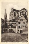 VINTAGE POSTCARD Auxerre Church German St and Old House