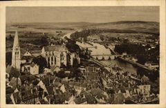 VINTAGE POSTCARD Auxerre Panoramic View