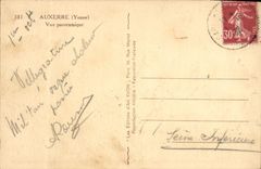 VINTAGE POSTCARD Auxerre Panoramic View