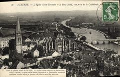 CPA Auxerre L'Eglise Saint Germain et le Pont Neuf Vue prise de la cathedrale