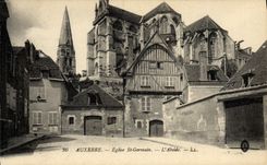 VINTAGE POSTCARD Auxerre Church German St the Apse
