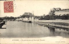 VINTAGE POSTCARD Auxerre View Taken of the Bridge of the Small tower
