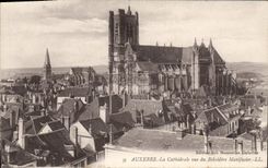 CPA Auxerre La Cathedrale Vue Du Belvedere Manifacier 