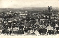 VINTAGE POSTCARD Auxerre Seen from Of the Manifacier View-point towards the church Saint Pierre