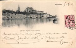 CPA Auxerre Quai et Eglise Saint Germain