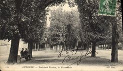 VINTAGE POSTCARD Auxerre Vauban Boulevard Walks