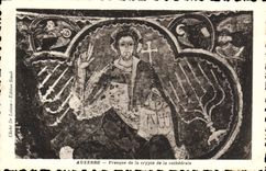 VINTAGE POSTCARD Auxerre Fresco of the Crypt of the Cathedral