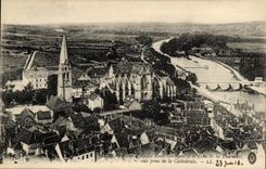 VINTAGE POSTCARD Auxerre Church Saint Germain and the bridge of the Small tower seen from of the cathedral