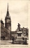CPA Auxerre La Statue de Fourier et la Tour de L'Horloge