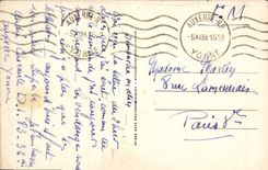 VINTAGE POSTCARD Auxerre the Statue of Fourier and the Tower of the Clock