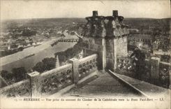 CPA Auxerre Vue Prise du Sommet du Clocher de la Cathedrale vers le pont Paul Bert