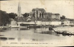 VINTAGE POSTCARD Auxerre the Church Saint Germain Seen of the Bridge Paul Bert