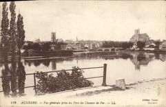 VINTAGE POSTCARD Auxerre View Taken of the Bridge of the Railroad