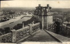 VINTAGE POSTCARD Auxerre Seen from of the top of the clocehr of the cathedral towards the bridge Paul Bert