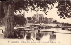 CPA Auxerre L'Eglise Saint Germain Vue De La Promenade des quais 
