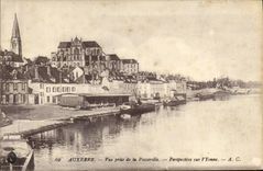 CPA Auxerre Vue Prise De La Passerelle Perspective sur l'Yonne 