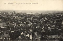 VINTAGE POSTCARD Auxerre Seen from Of Saint Pierre Dimensions clock