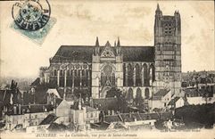 VINTAGE POSTCARD Auxerre the Cathedral Seen from Of Saint Germain