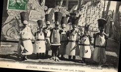 VINTAGE POSTCARD Auxerre Reprocesses Illuminee Of August 2nd, 1908 Sappers TOP