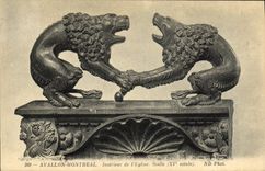 CPA Avallon Montreal Interieur De l'Eglise Stalle 