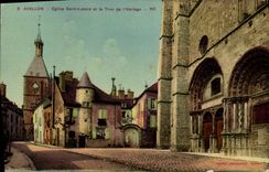 CPA Avallon Eglise Saint Lazare Et La Tour De l'Horloge