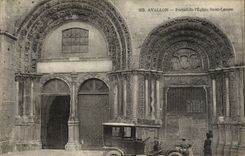 CPA Avallon Portail De l'Eglise Saint Lazare Automobile 