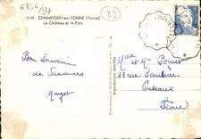 MODERN CARD Champigny On Yonne the Castle And the Park