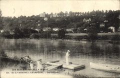 CPA Les Beaux Sites De La Marne De La Varenne A Champigny Peche Pecheur 