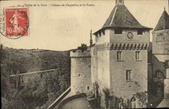VINTAGE POSTCARD Valley Of the Cure Castle De Chastellux And the Viaduct