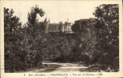 CPA Env D'avallon Chastellux Vue Sur Le Chateau