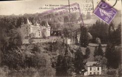 VINTAGE POSTCARD Castle of Chastellux and the post office