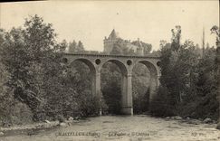 VINTAGE POSTCARD Castle of Chastellux and the viaduct
