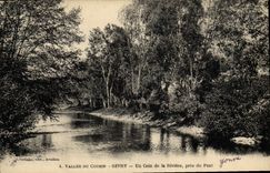 VINTAGE POSTCARD Valley Of the Givry Cousin a Corner Of the River Close to the Bridge
