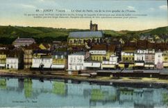 VINTAGE POSTCARD Joigny the Quay Of Paris Seen Of Left bank Of Yonne