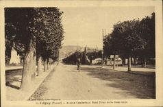 CPA Joigny Avenue Gambetta Et Rond Point De La Demi Lune
