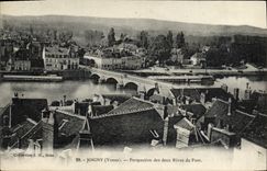CPA Joigny Perspective Des Deux Rives Du Pont