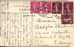 POSTAL Joigny Timbeau de la VENDIMIA de una condesa de la iglesia Thibault de Joigny Saint