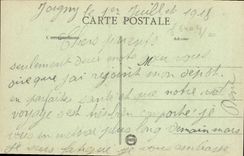 POSTAL Joigny de la VENDIMIA visto de los muelles contracorriente desde el puente