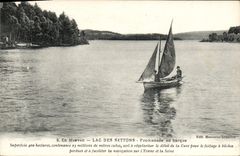 VINTAGE POSTCARD In Morvan Lake Of Settons Walk in the boat Boat