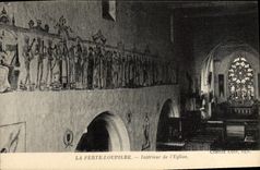 VINTAGE POSTCARD Ferte Loupiere Interior of I' Eglise